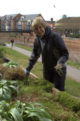 A spot of weeding with Jean Watson